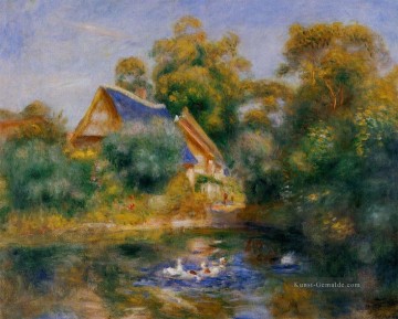  Renoir Werke - la mere aux oies Pierre Auguste Renoir Landschaften Bach